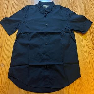 ZARA Short Sleeve Black Button Up